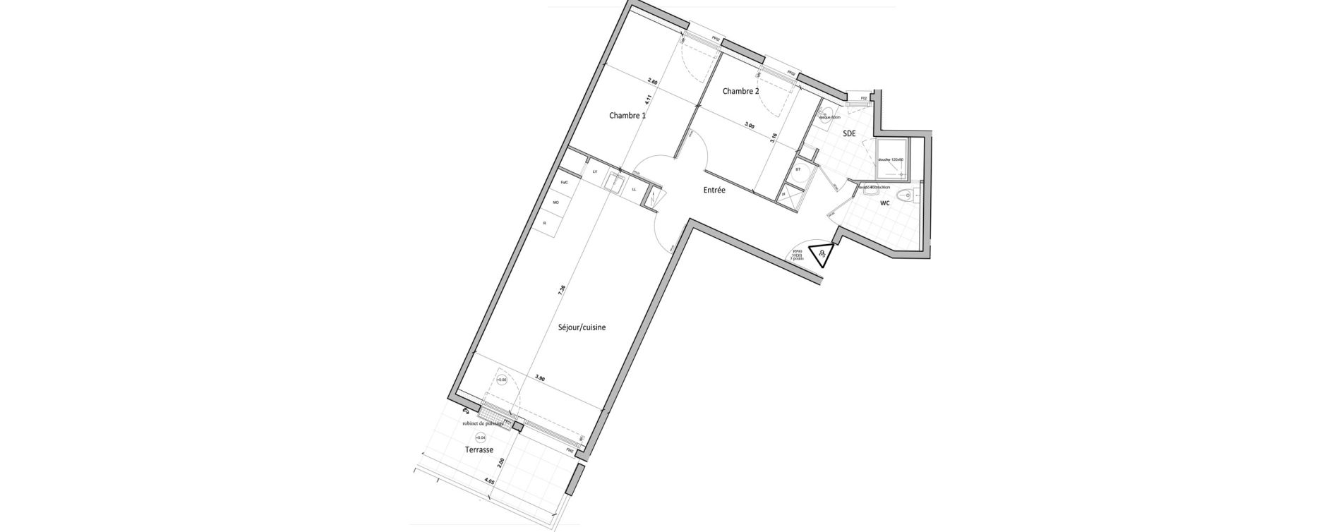 Appartement T3 de 64,60 m2 &agrave; Chartres Saint jean - rechevres - bourgneuf
