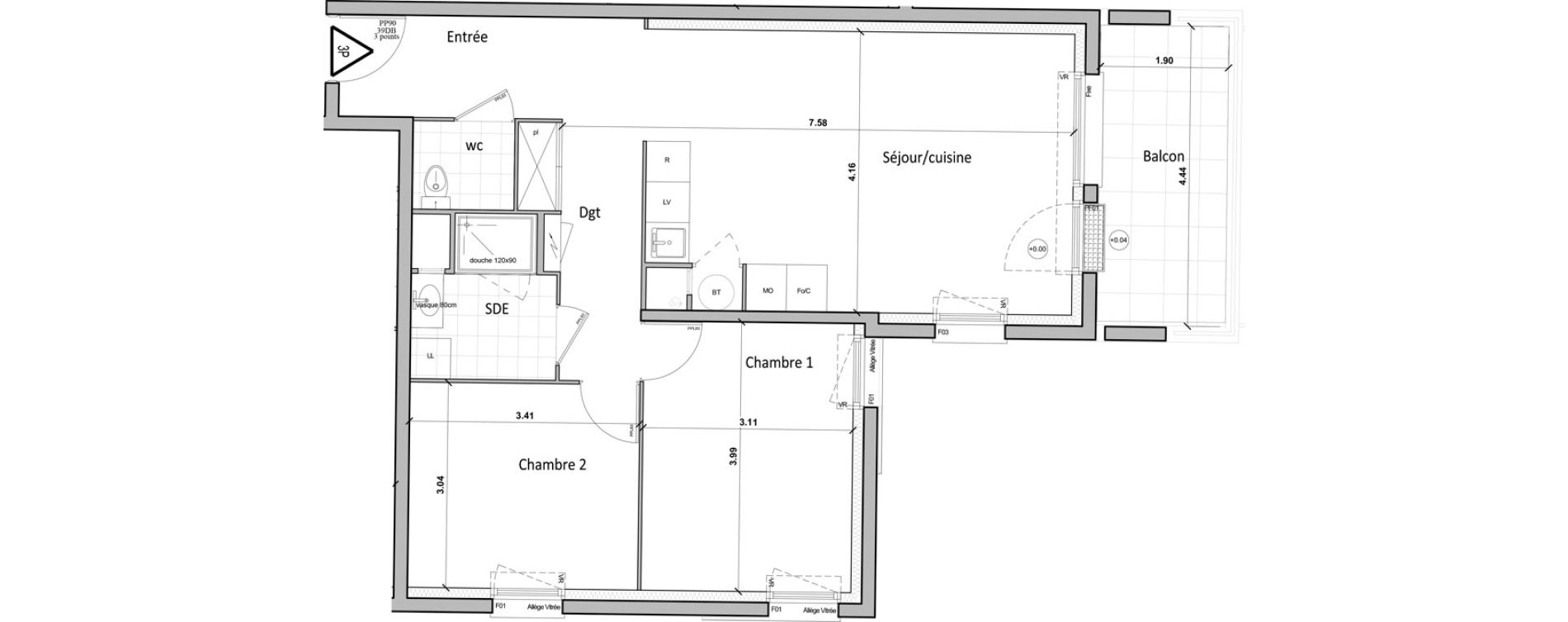 Appartement T3 de 67,20 m2 &agrave; Chartres Saint jean - rechevres - bourgneuf