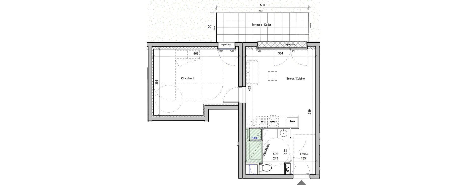 Appartement T2 de 40,98 m2 &agrave; Chartres Fulbert