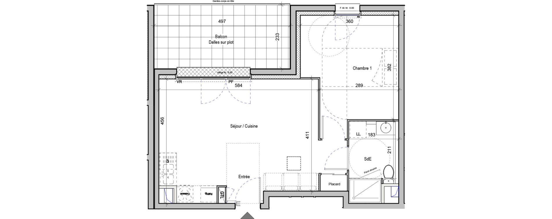 Appartement T2 de 45,08 m2 &agrave; Chartres Fulbert