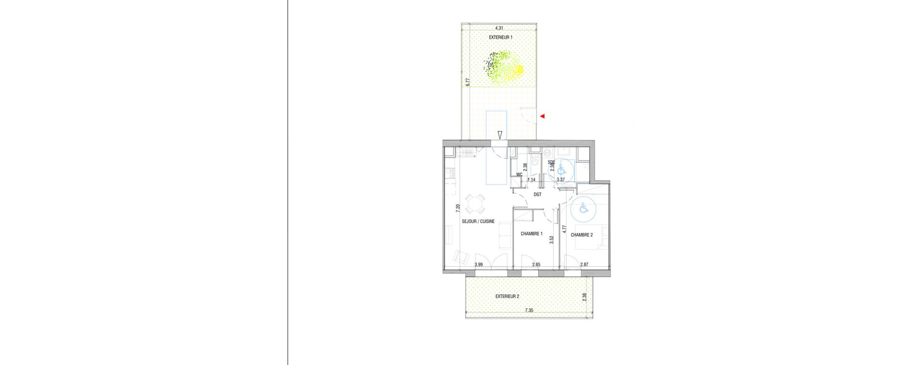Appartement T3 de 63,90 m2 &agrave; Chartres Beaulieu - clos brette