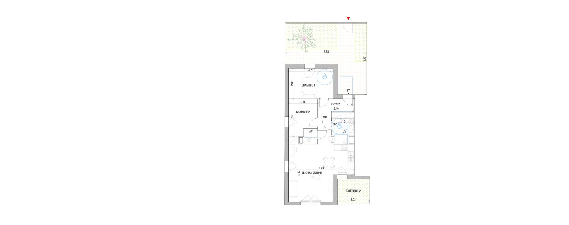 Appartement T3 de 65,50 m2 &agrave; Chartres Beaulieu - clos brette