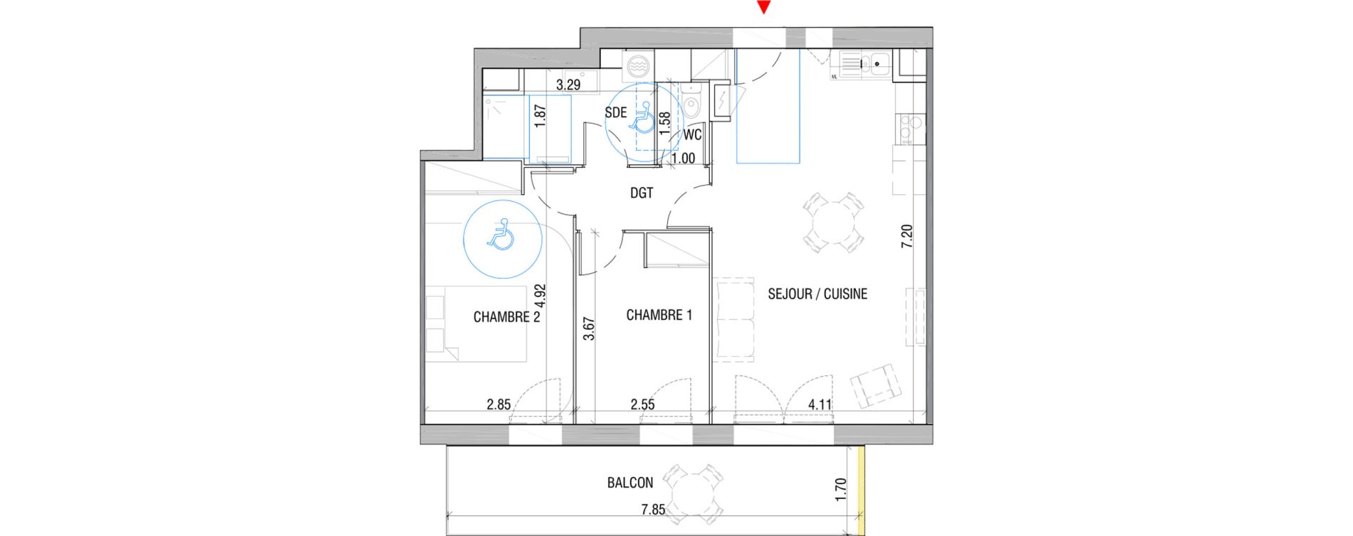 Appartement T3 de 63,30 m2 &agrave; Chartres Beaulieu - clos brette
