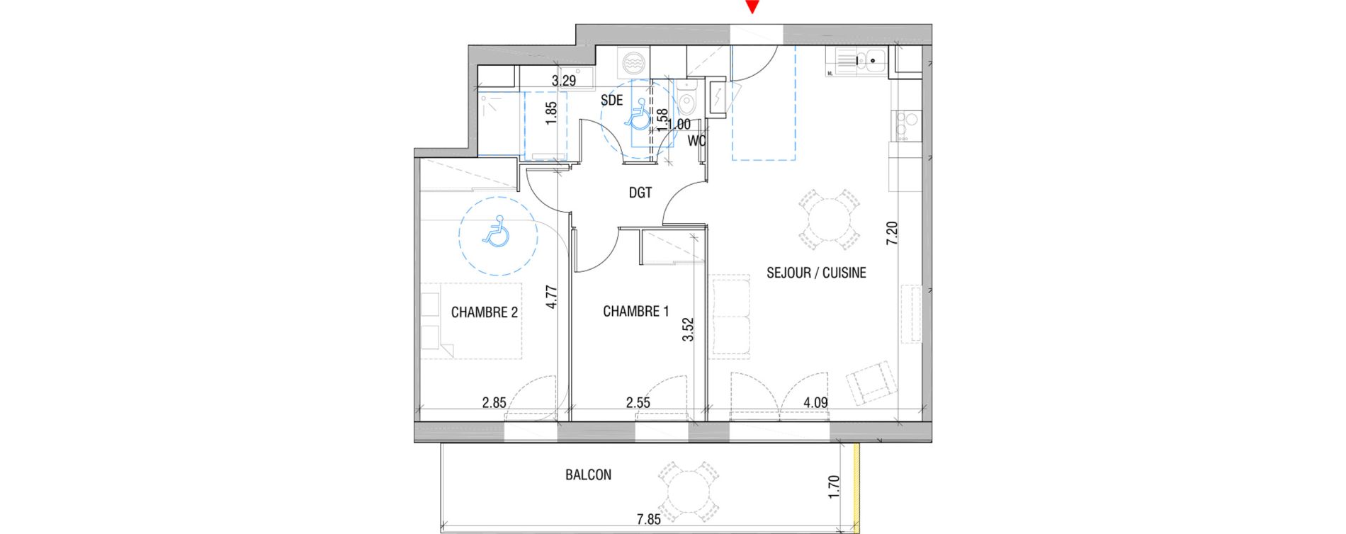 Appartement T3 de 63,20 m2 &agrave; Chartres Beaulieu - clos brette