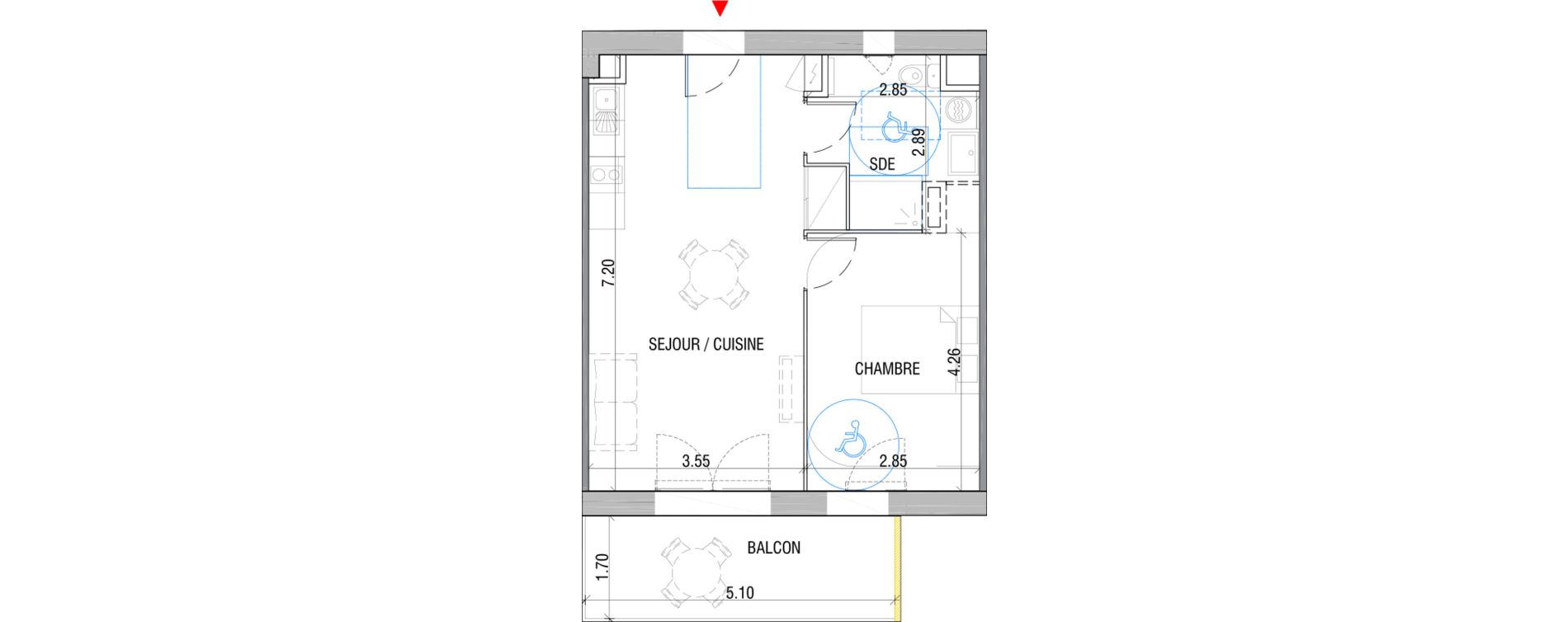 Appartement T2 de 44,70 m2 &agrave; Chartres Beaulieu - clos brette