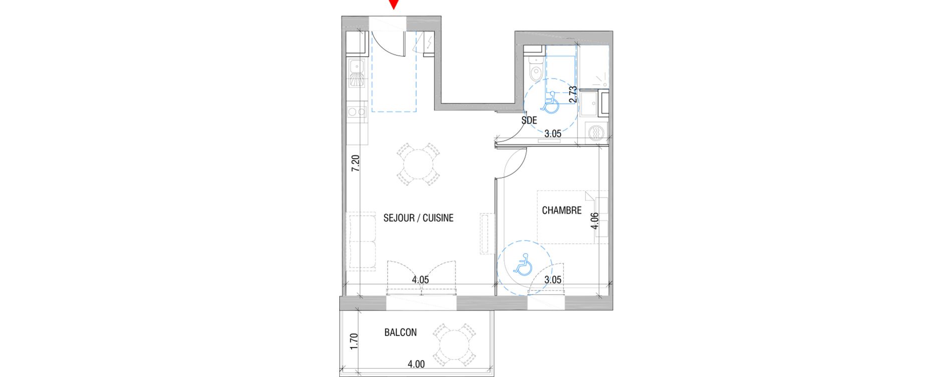 Appartement T2 de 44,00 m2 &agrave; Chartres Beaulieu - clos brette