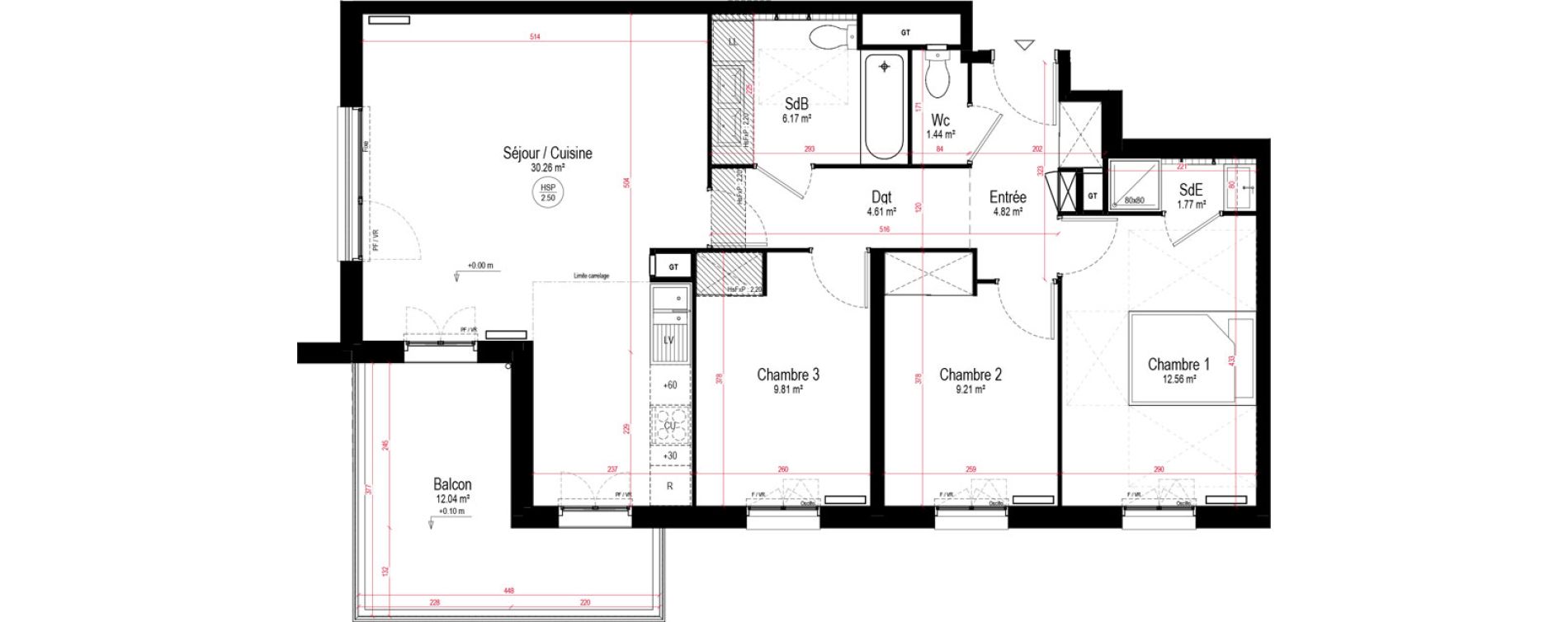 Appartement T4 de 80,65 m2 &agrave; Chartres La roseraie