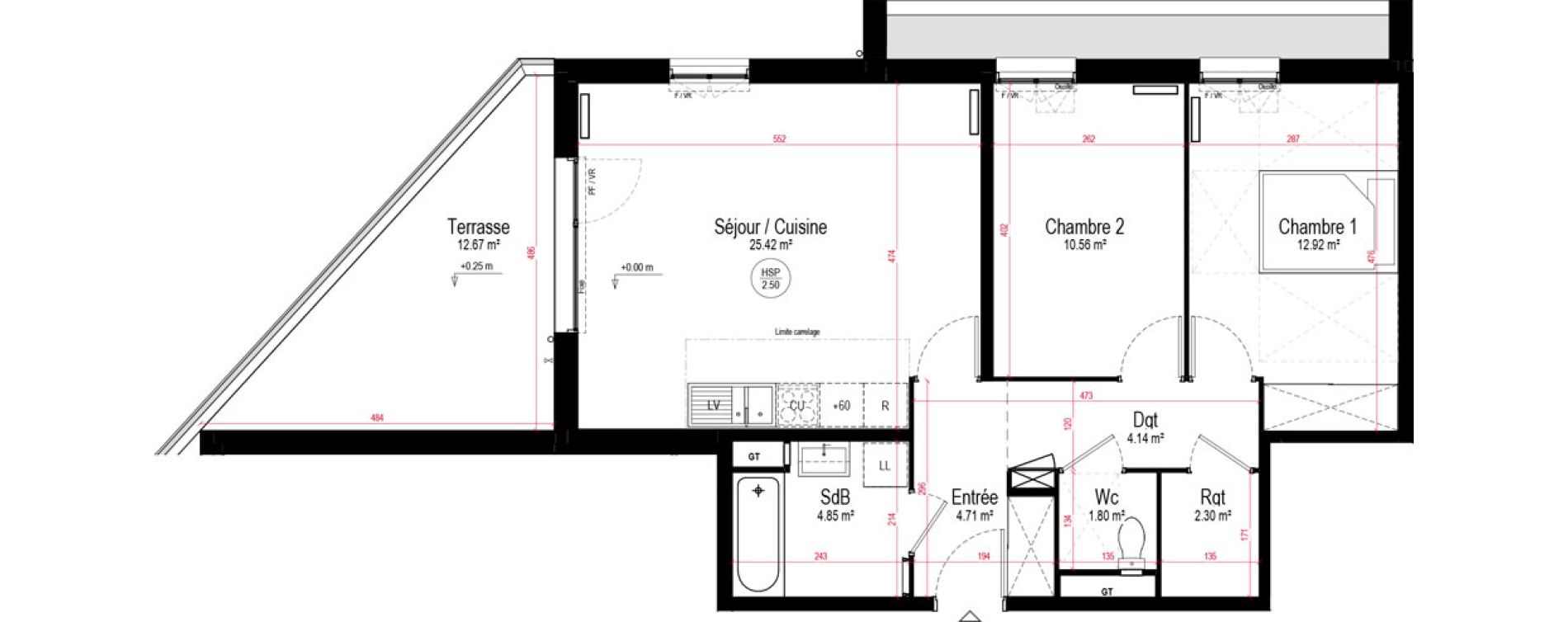 Appartement T3 de 66,70 m2 &agrave; Chartres La roseraie