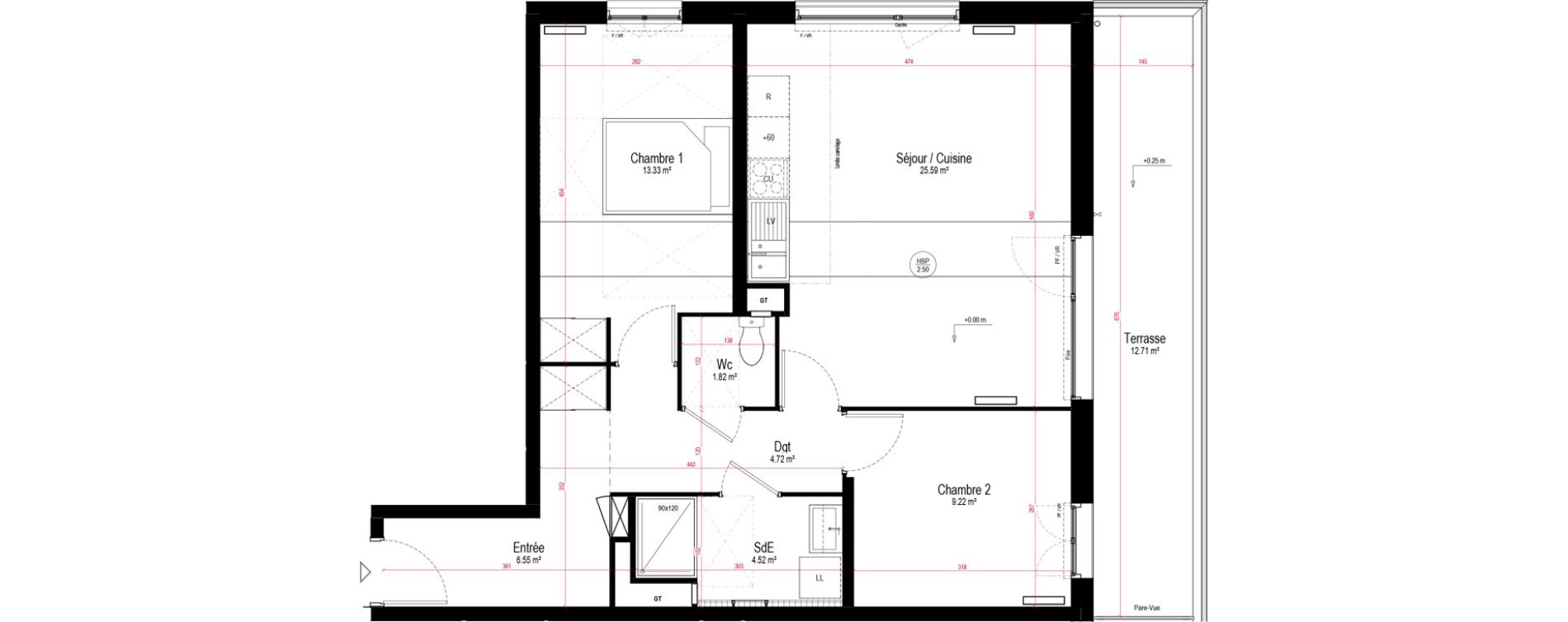 Appartement T3 de 65,75 m2 &agrave; Chartres La roseraie