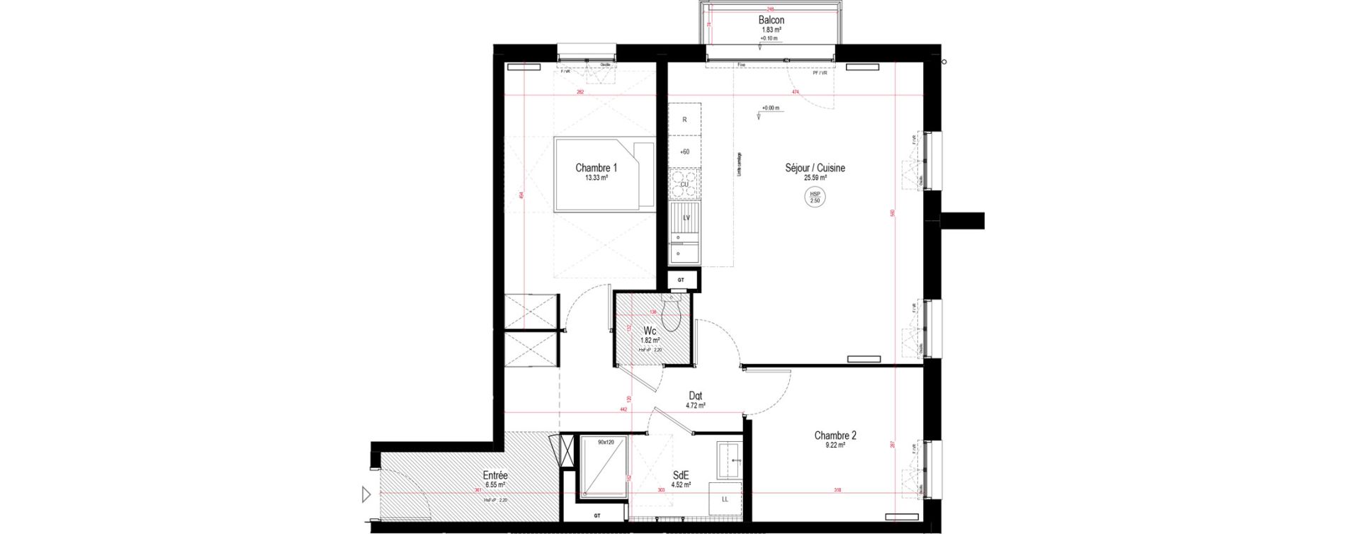 Appartement T3 de 65,75 m2 &agrave; Chartres La roseraie