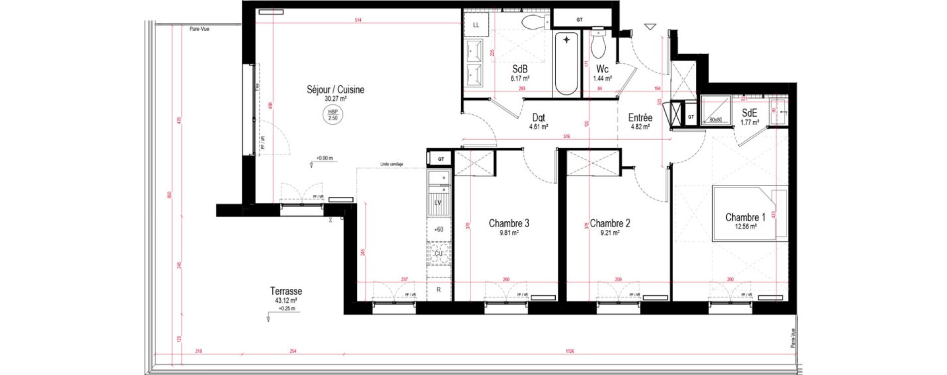 Appartement T4 de 80,66 m2 &agrave; Chartres La roseraie