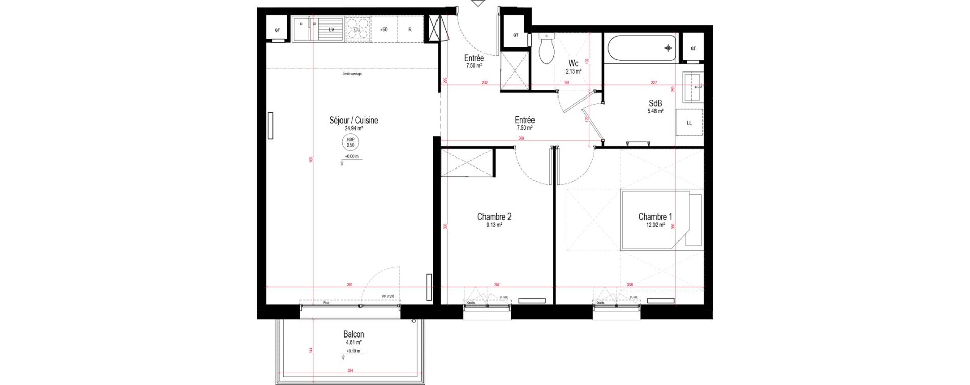 Appartement T3 de 61,20 m2 &agrave; Chartres La roseraie