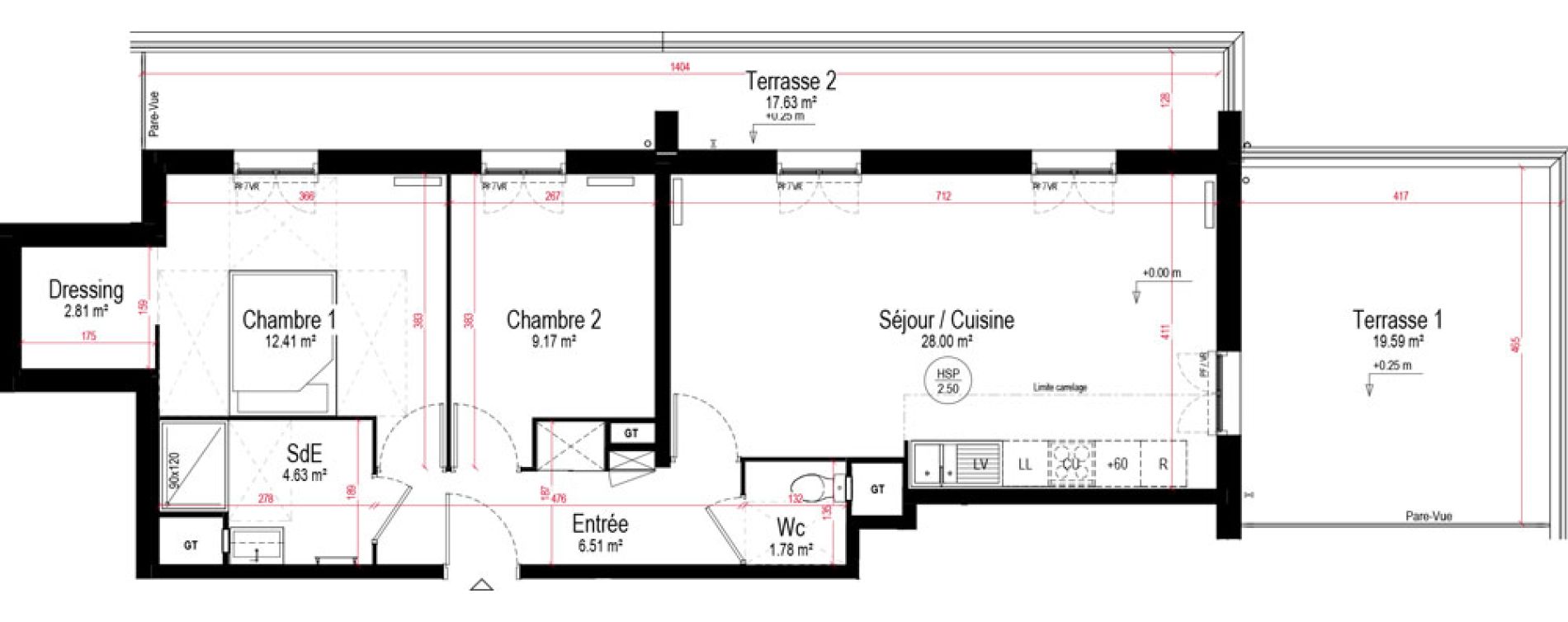 Appartement T3 de 65,31 m2 &agrave; Chartres La roseraie