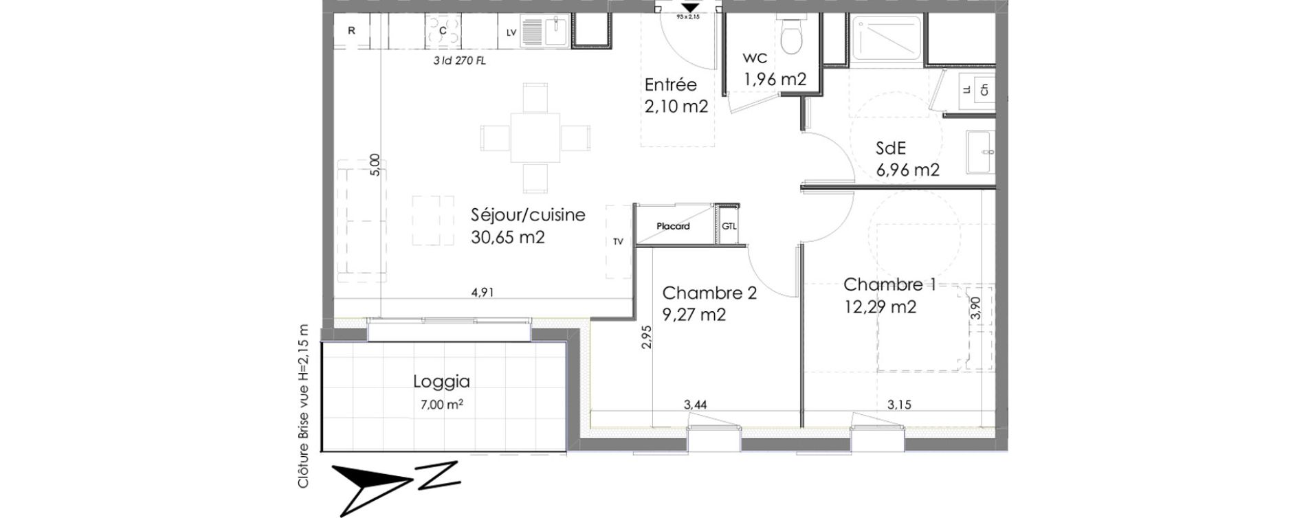 Appartement T3 de 63,23 m2 &agrave; Chartres Saint jean - rechevres - bourgneuf