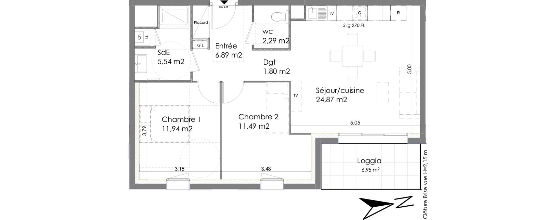 Appartement T3 de 64,82 m2 &agrave; Chartres Saint jean - rechevres - bourgneuf