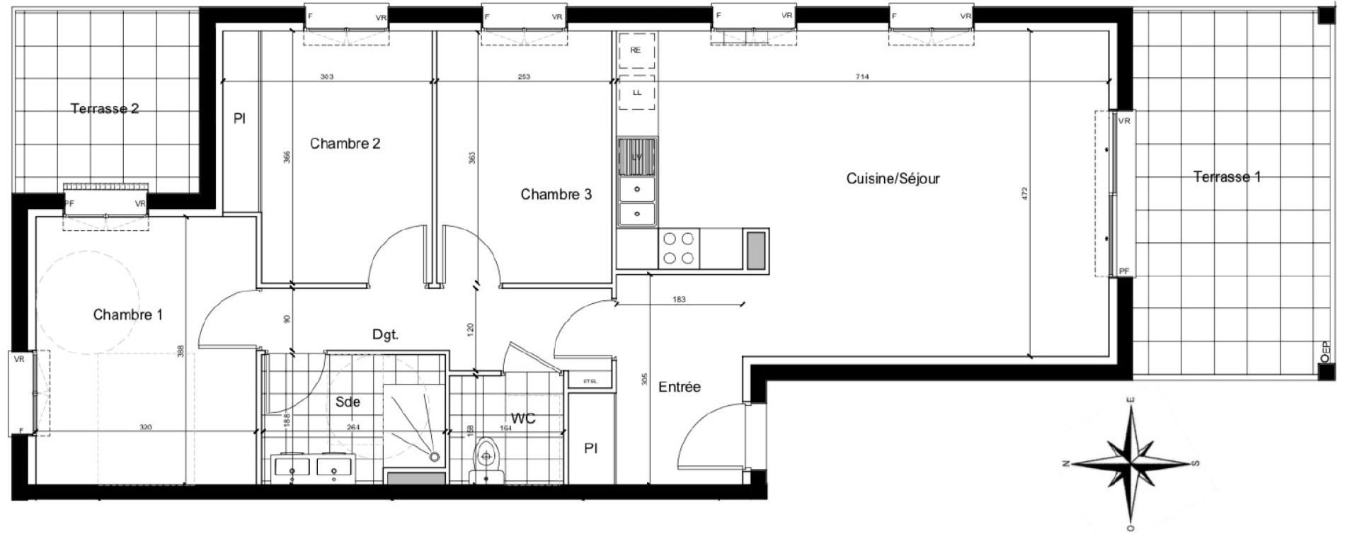 Appartement T4 de 82,45 m2 &agrave; Chartres Beaulieu - lavoisier - petits clos