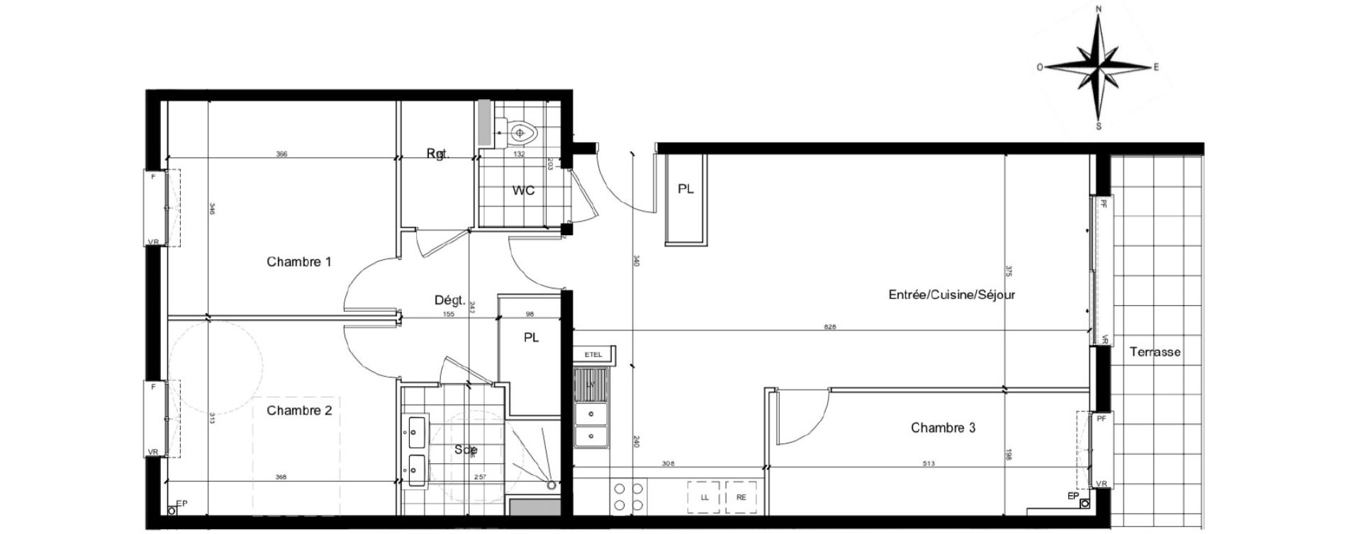 Appartement T4 de 86,25 m2 &agrave; Chartres Beaulieu - lavoisier - petits clos