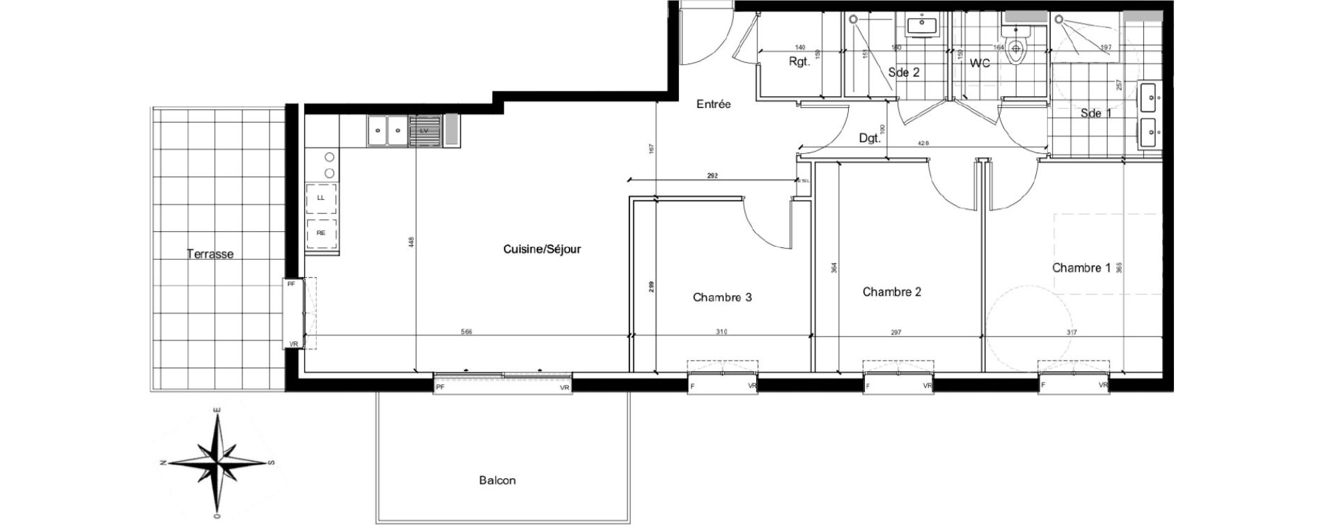 Appartement T4 de 80,48 m2 &agrave; Chartres Beaulieu - lavoisier - petits clos