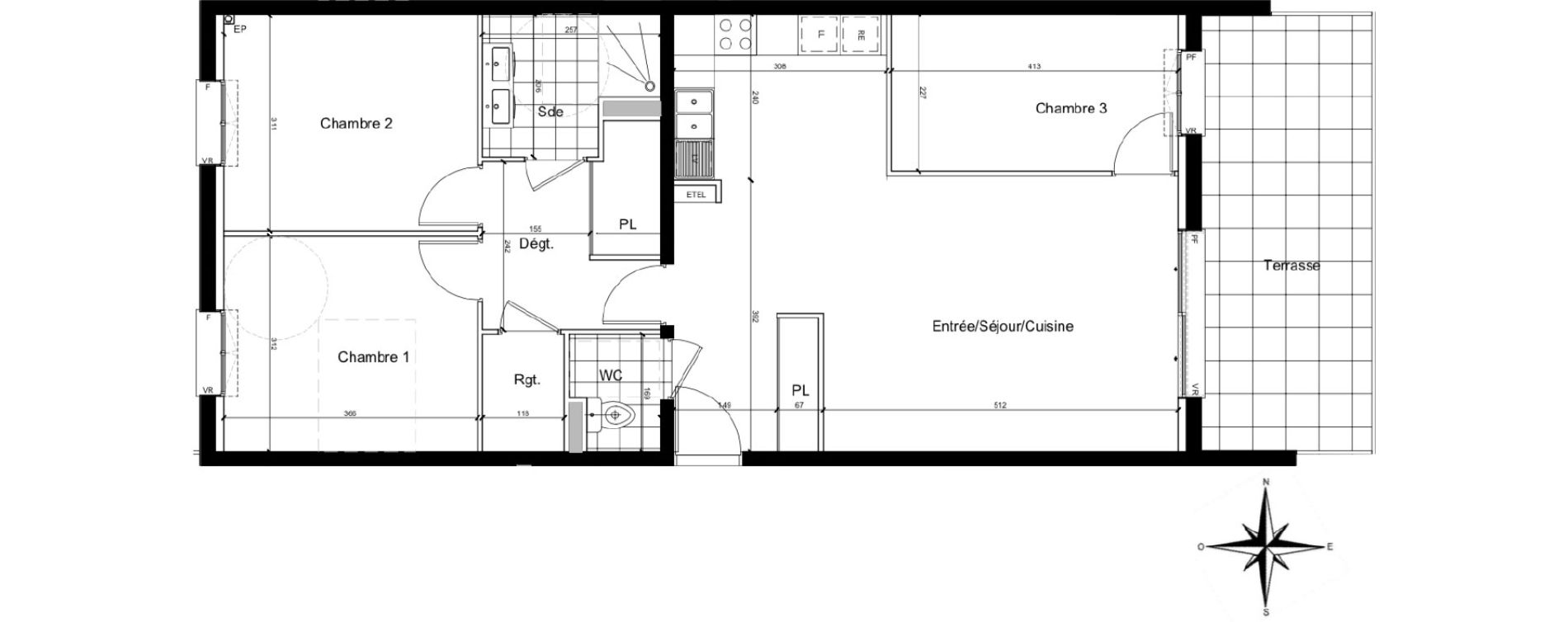 Appartement T4 de 83,28 m2 &agrave; Chartres Beaulieu - lavoisier - petits clos