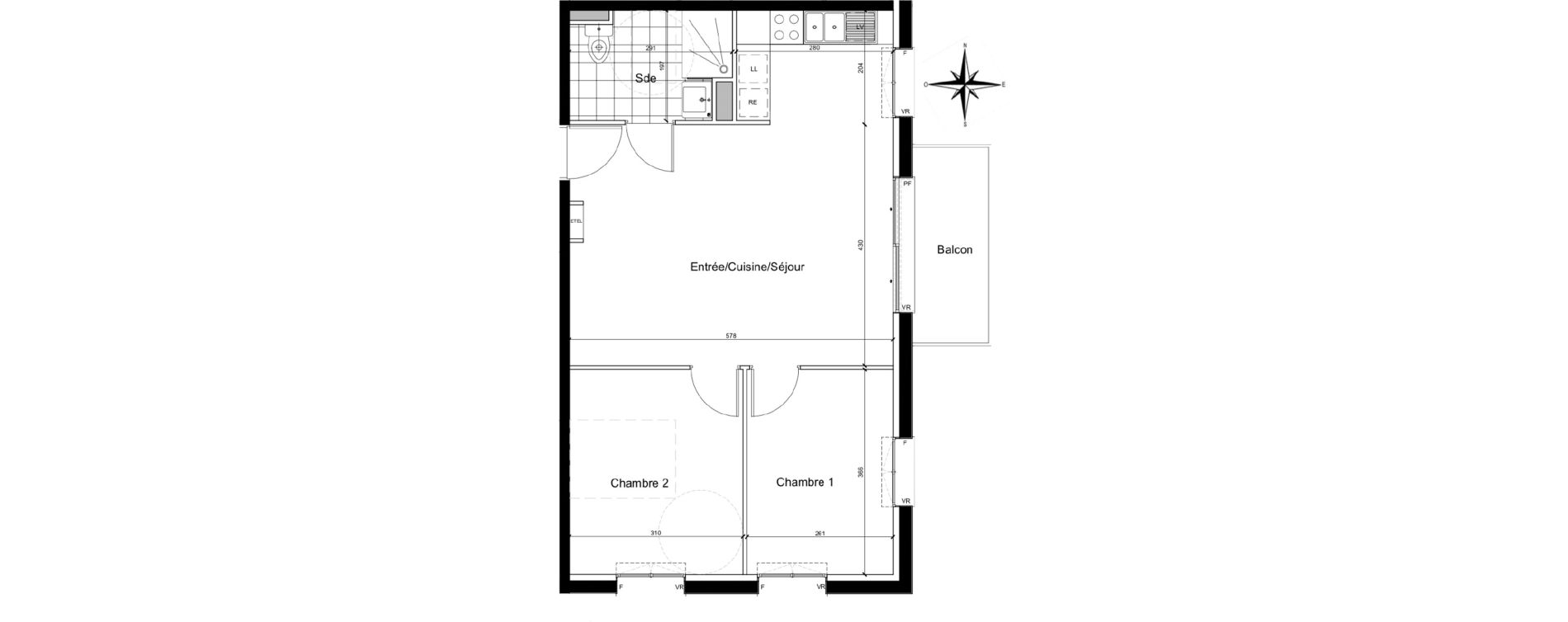 Appartement T3 de 56,73 m2 &agrave; Chartres Beaulieu - lavoisier - petits clos