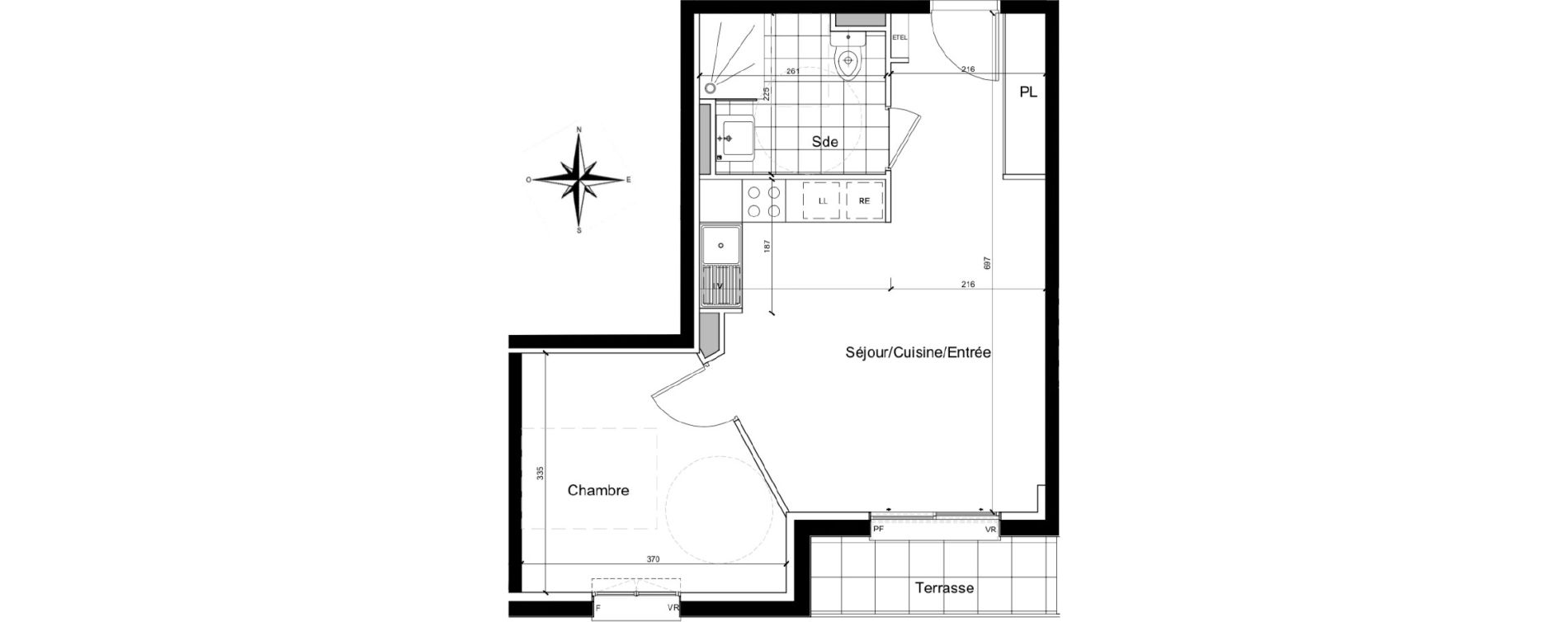 Appartement T2 de 42,22 m2 &agrave; Chartres Beaulieu - lavoisier - petits clos