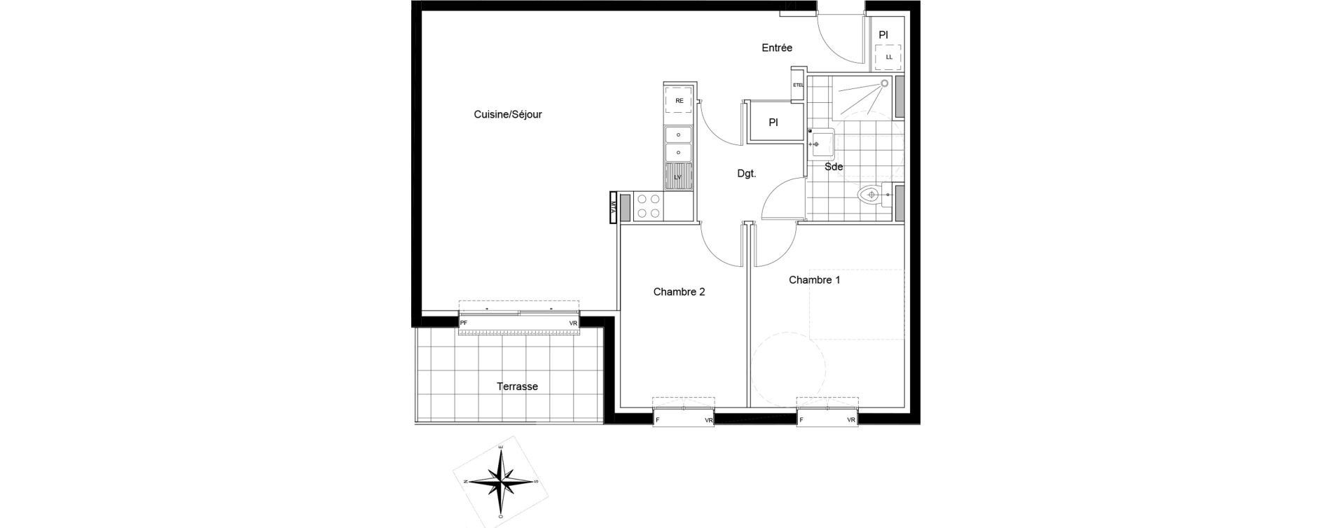 Appartement T3 de 71,08 m2 &agrave; Chartres Beaulieu - lavoisier - petits clos