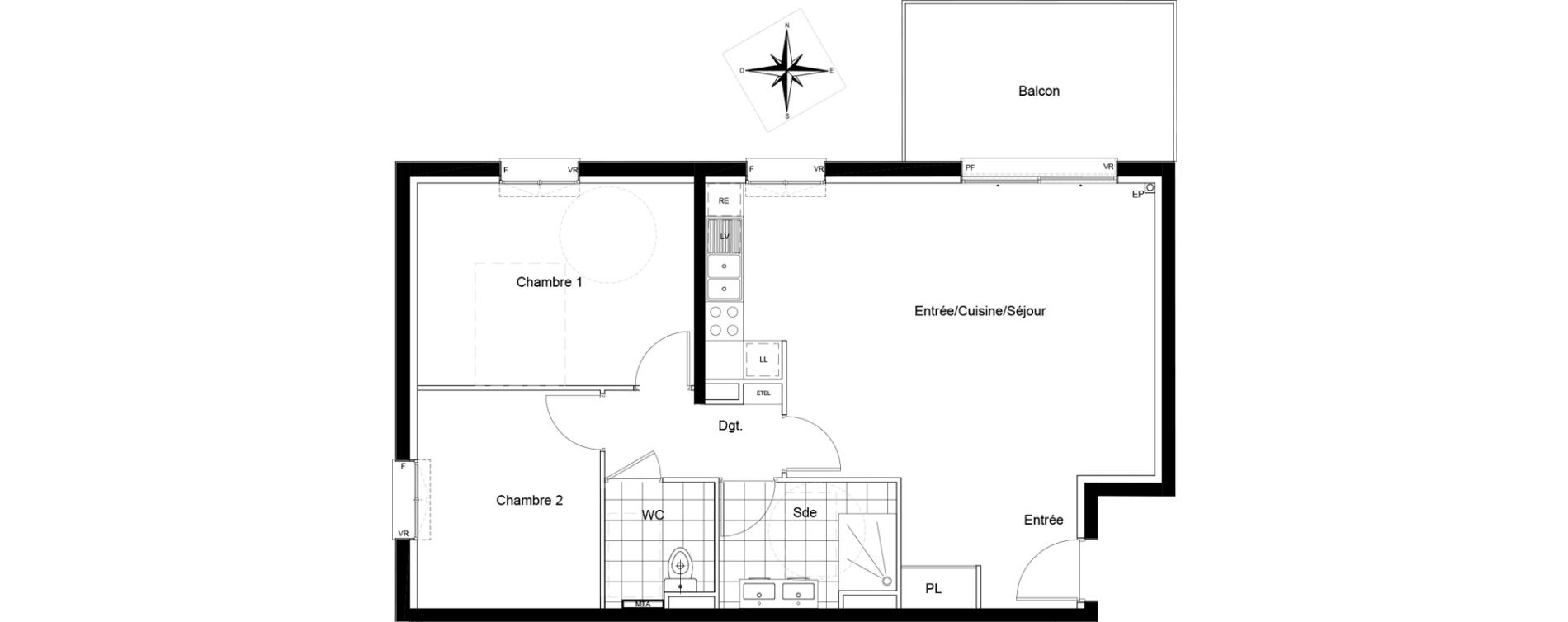 Appartement T3 de 70,34 m2 &agrave; Chartres Beaulieu - lavoisier - petits clos