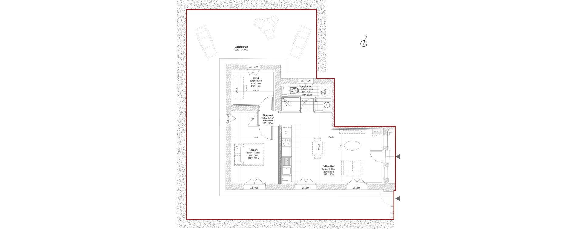 Appartement T2 de 45,98 m2 &agrave; Dreux Bois de la muette