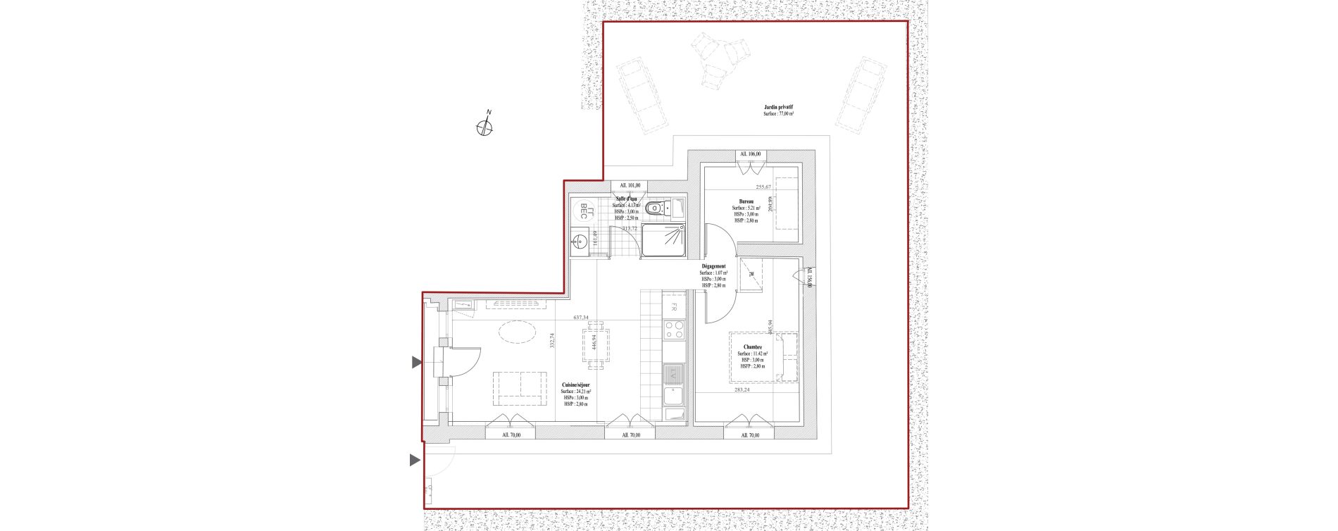 Appartement T2 de 46,04 m2 &agrave; Dreux Bois de la muette