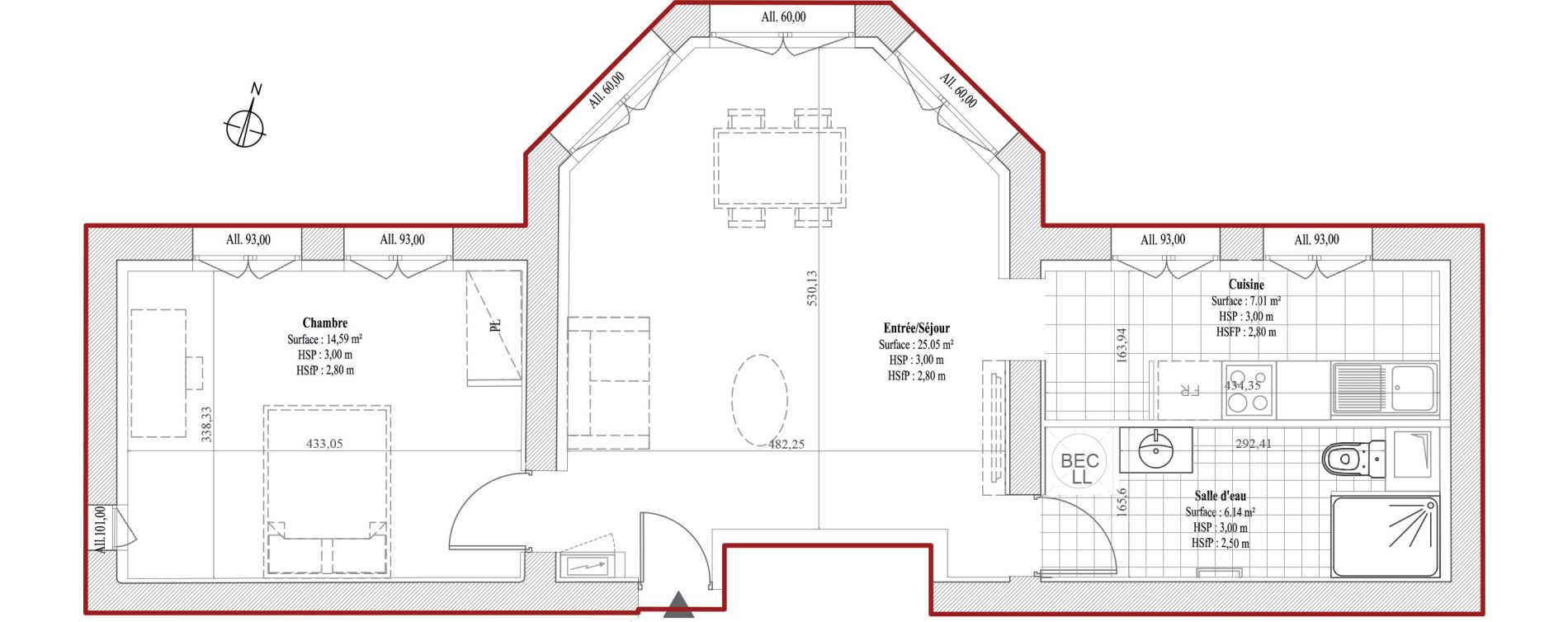 Appartement T2 de 52,79 m2 &agrave; Dreux Bois de la muette