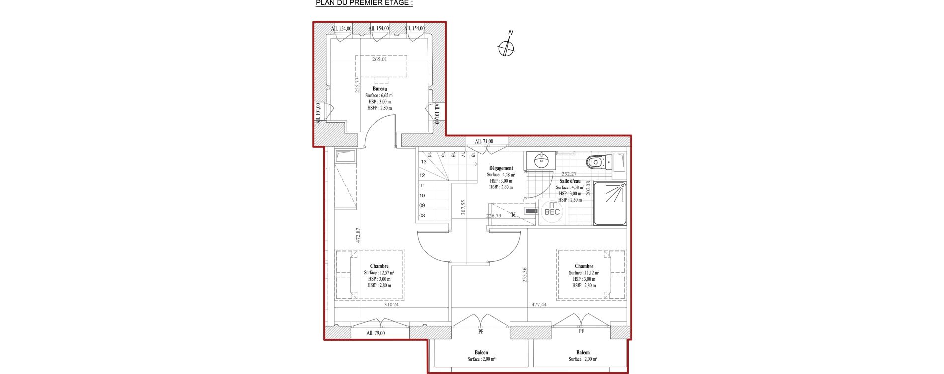 Duplex T3 de 79,29 m2 &agrave; Dreux Bois de la muette