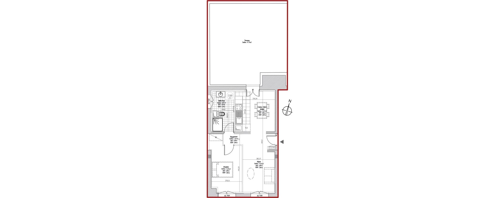Appartement T2 de 46,66 m2 &agrave; Dreux Bois de la muette