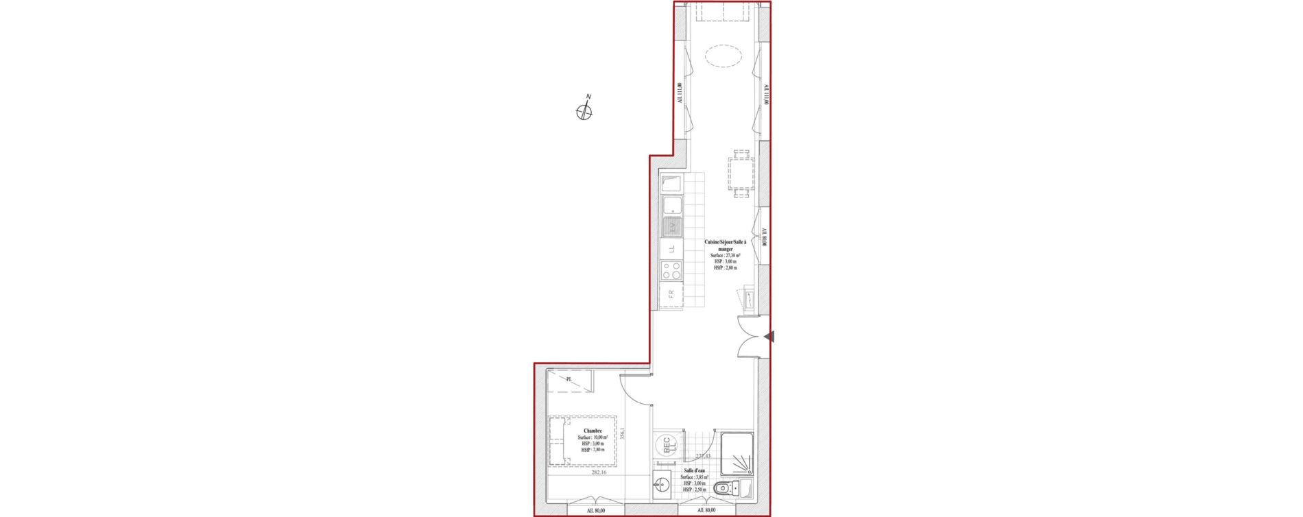 Appartement T2 de 41,23 m2 &agrave; Dreux Bois de la muette