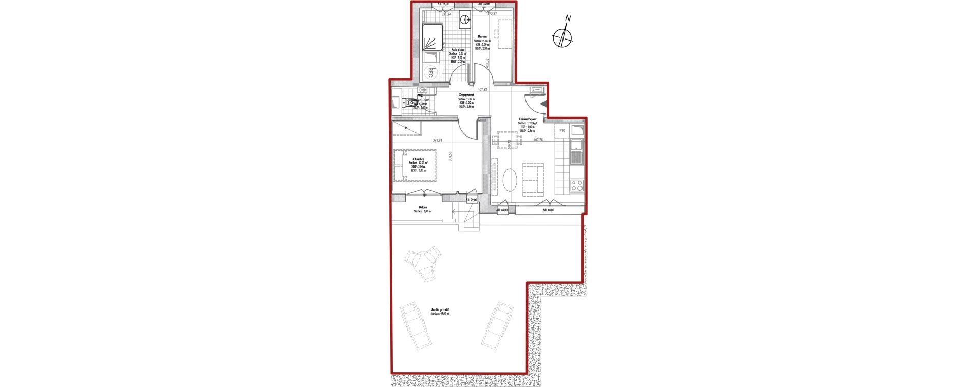 Appartement T2 de 45,27 m2 &agrave; Dreux Bois de la muette