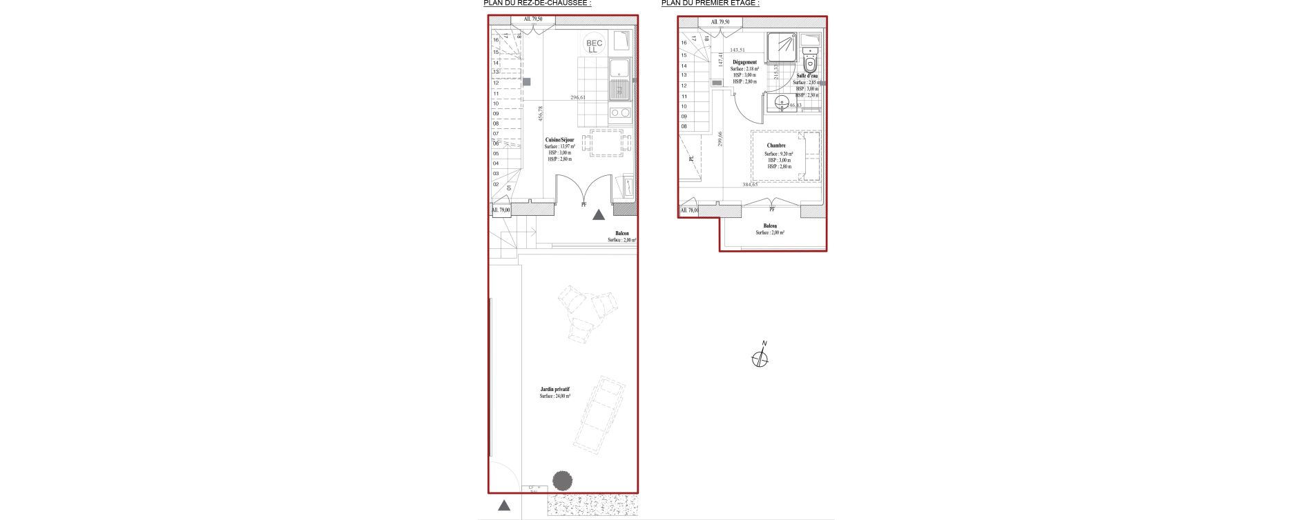 Duplex T2 de 28,20 m2 &agrave; Dreux Bois de la muette