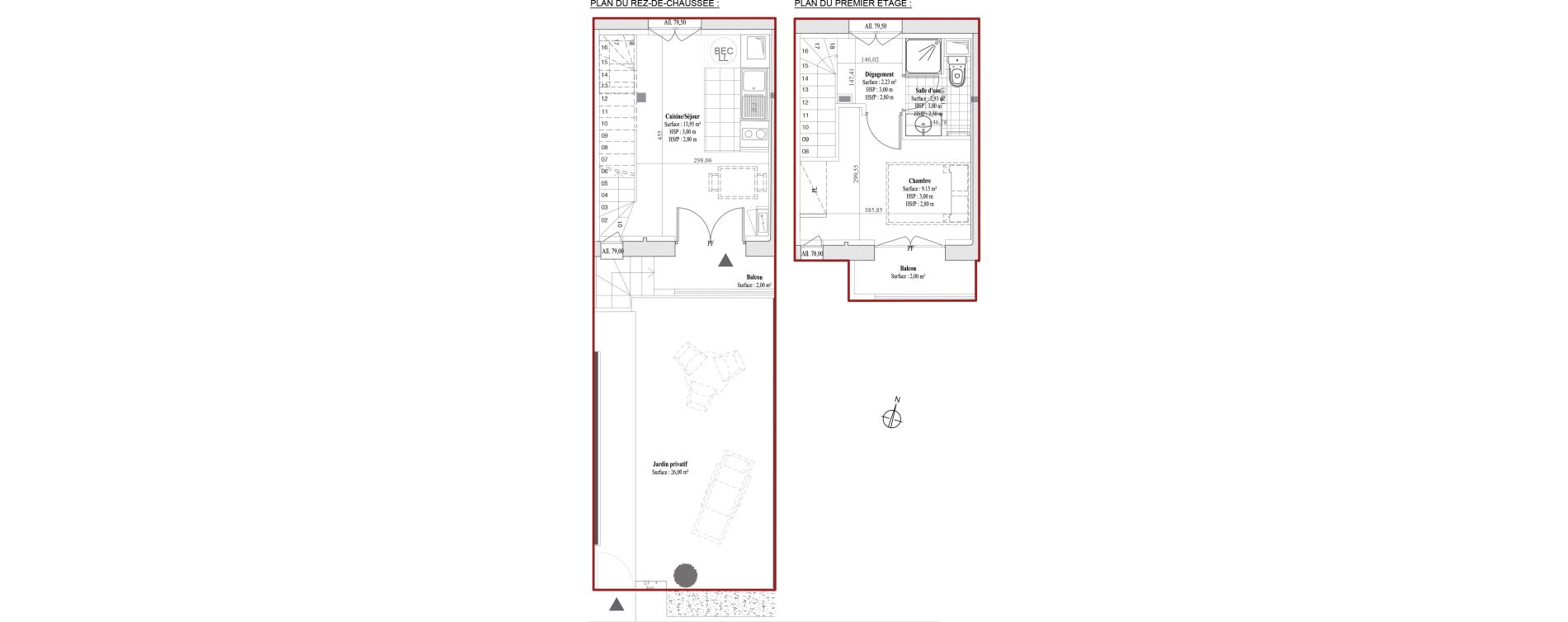 Duplex T2 de 28,26 m2 &agrave; Dreux Bois de la muette