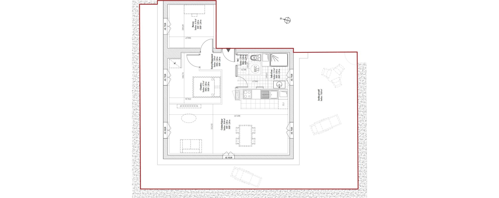 Appartement T2 bis de 60,39 m2 &agrave; Dreux Bois de la muette