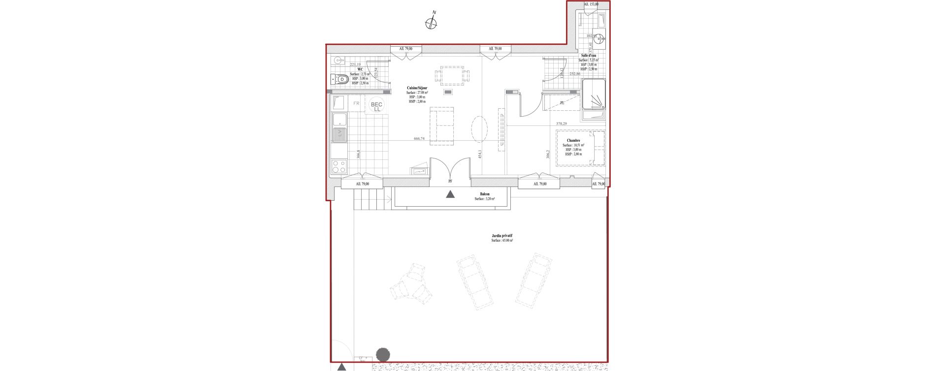 Appartement T2 de 46,27 m2 &agrave; Dreux Bois de la muette