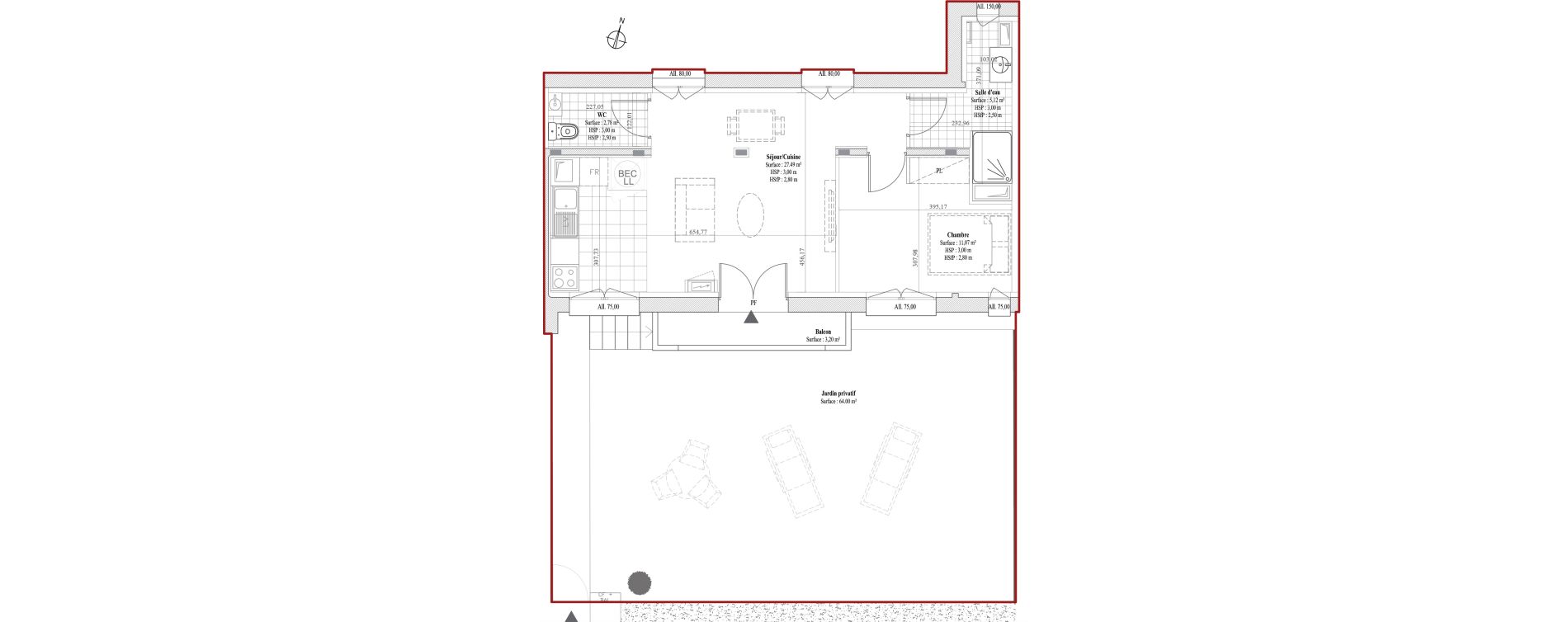 Appartement T2 de 46,46 m2 &agrave; Dreux Bois de la muette