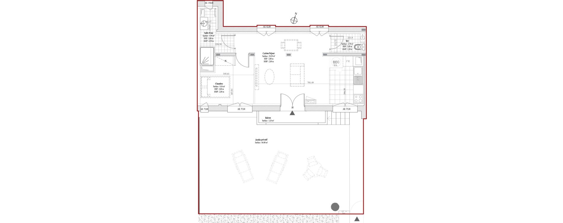 Appartement T2 de 46,48 m2 &agrave; Dreux Bois de la muette