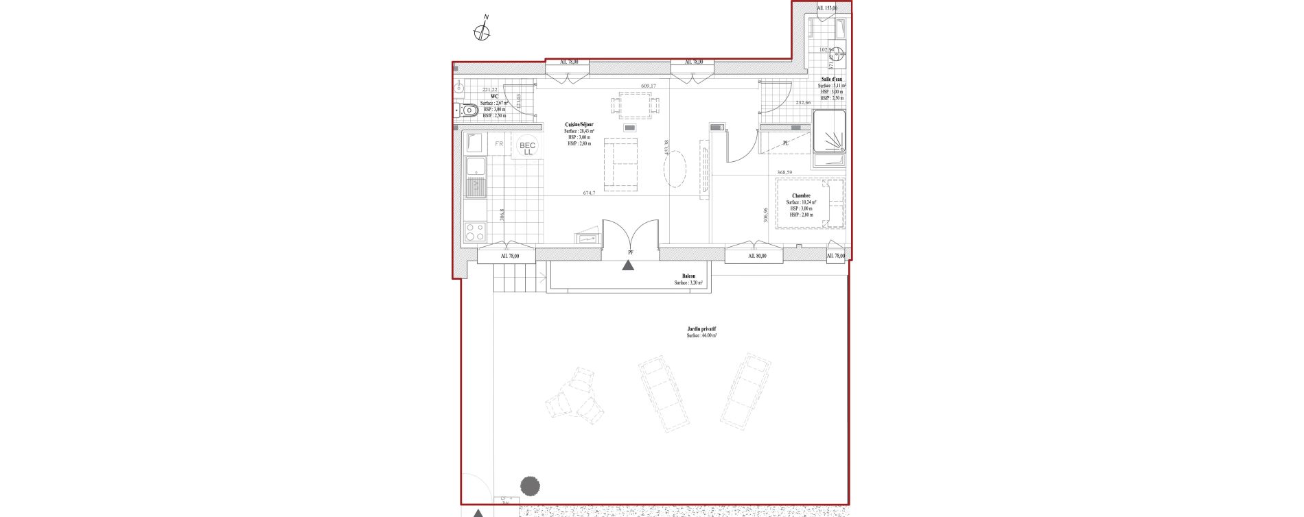 Appartement T2 de 46,45 m2 &agrave; Dreux Bois de la muette