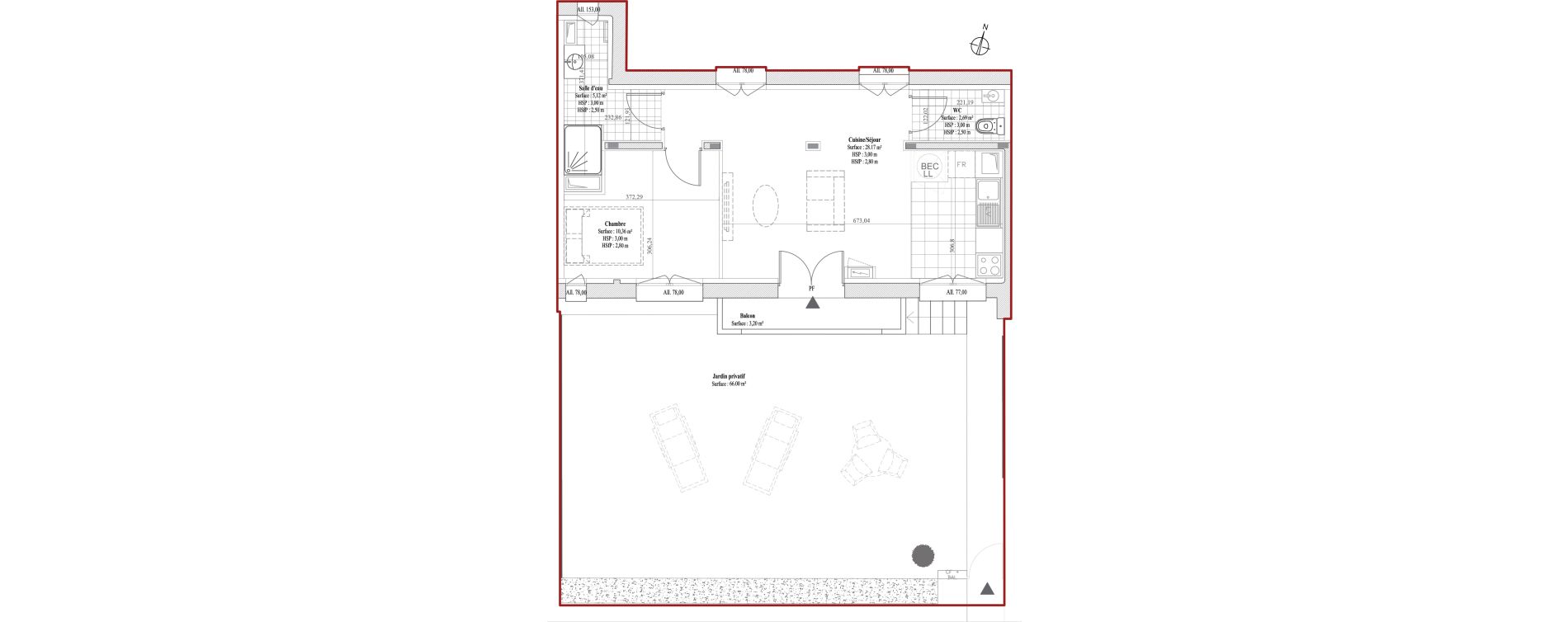 Appartement T2 de 46,42 m2 &agrave; Dreux Bois de la muette
