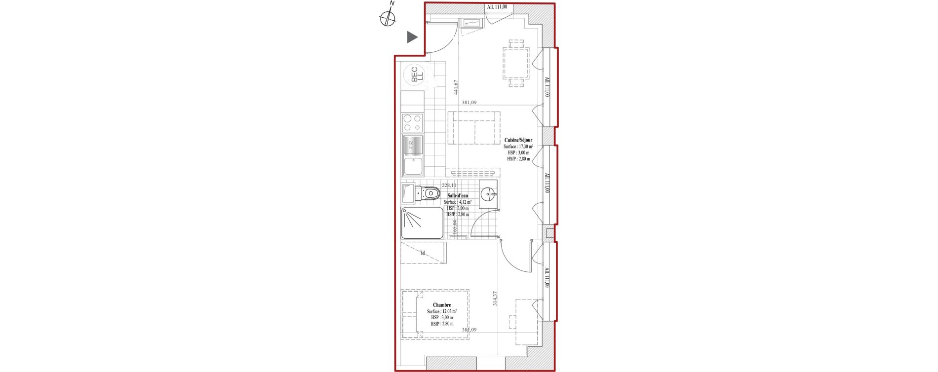 Appartement T2 de 33,45 m2 &agrave; Dreux Bois de la muette