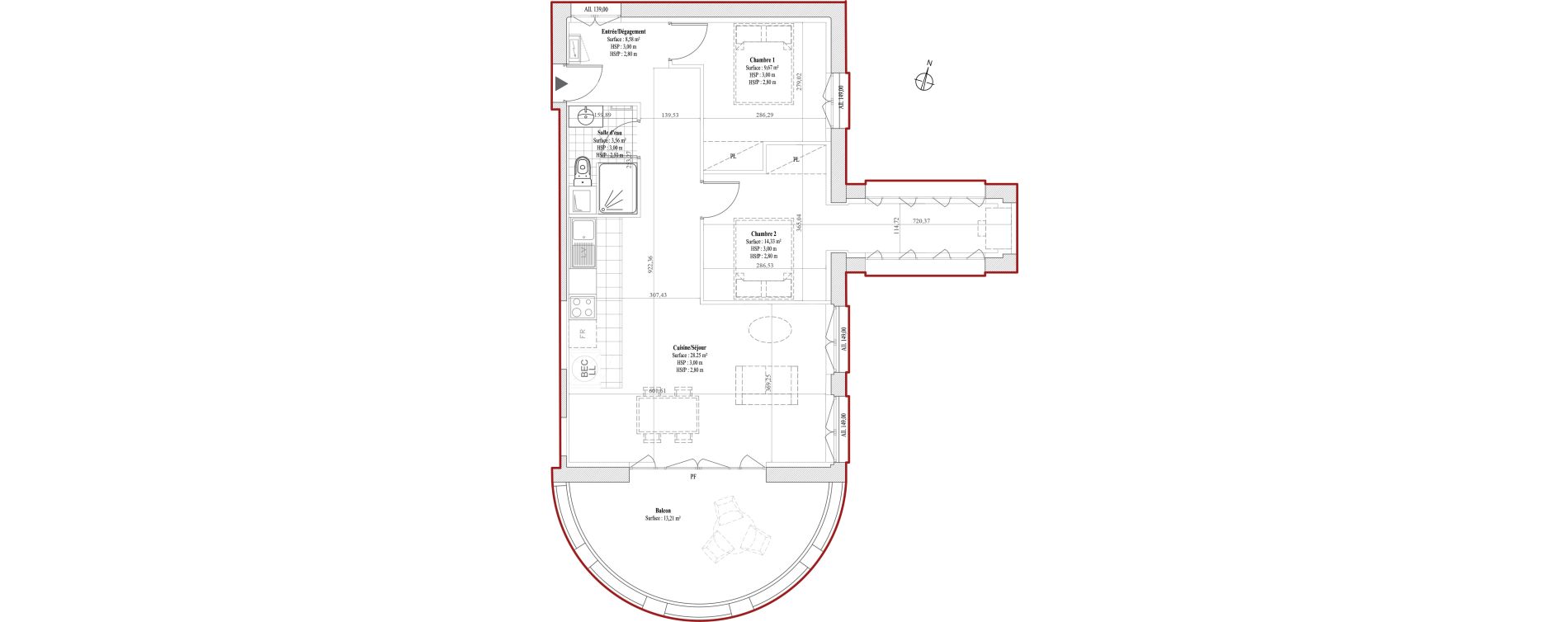 Appartement T3 de 64,39 m2 &agrave; Dreux Bois de la muette