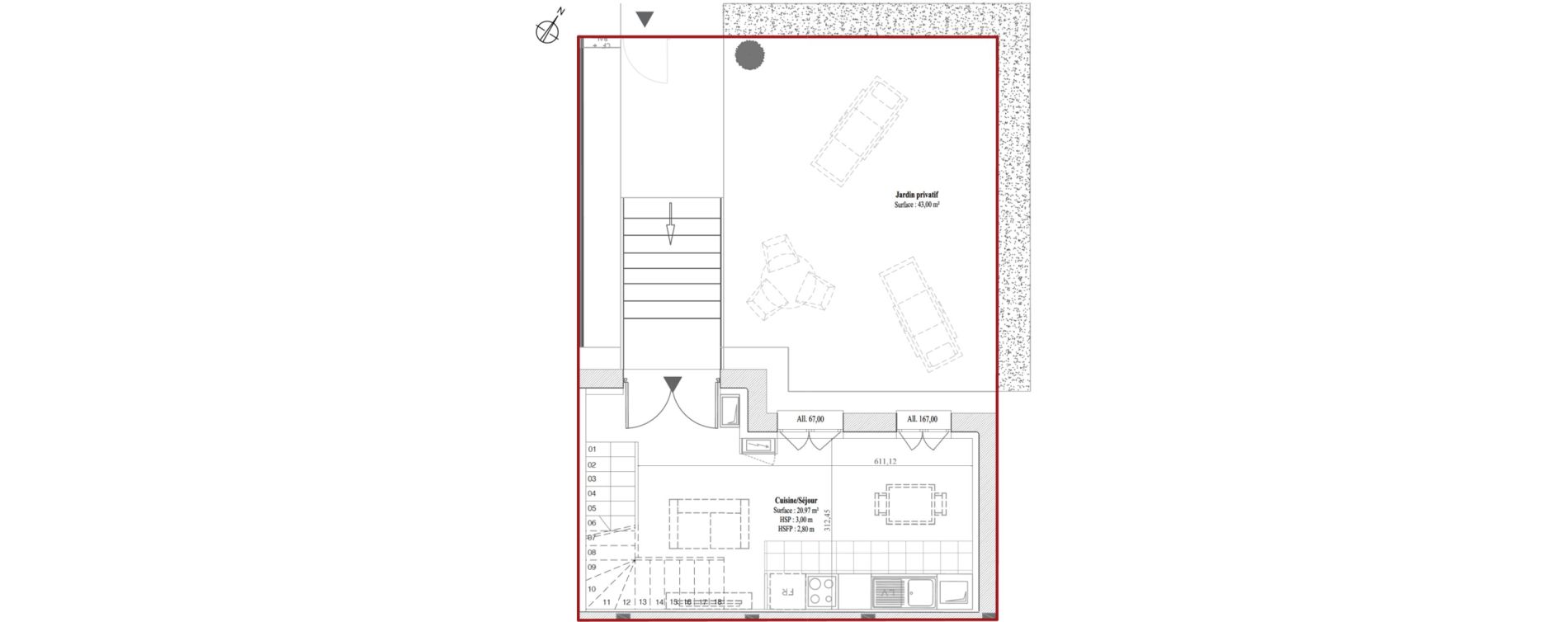 Duplex T2 de 41,10 m2 &agrave; Dreux Bois de la muette