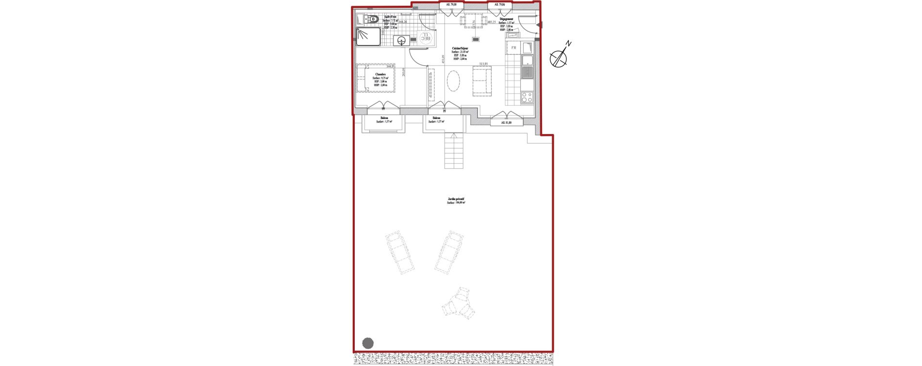 Appartement T2 de 38,48 m2 &agrave; Dreux Bois de la muette