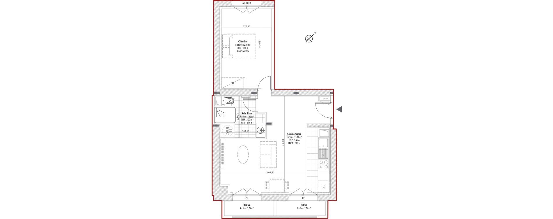 Appartement T2 de 43,39 m2 &agrave; Dreux Bois de la muette