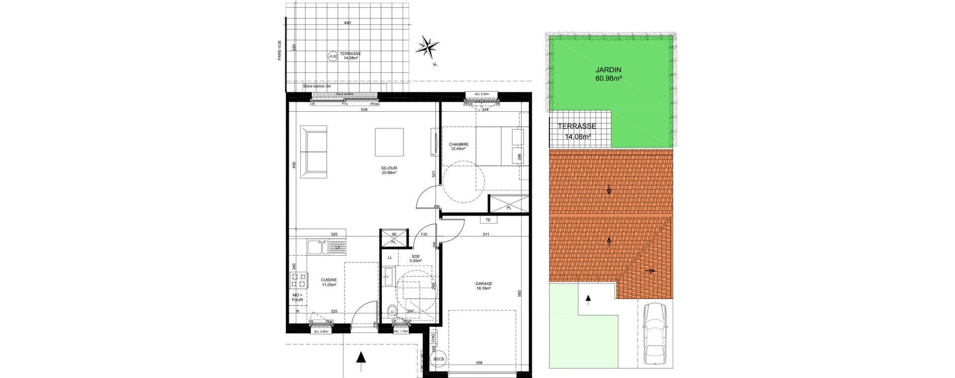Appartement T2 de 54,93 m2 &agrave; Dreux Bates
