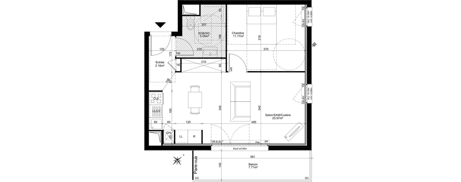 Appartement T2 de 44,95 m2 &agrave; Dreux Centre