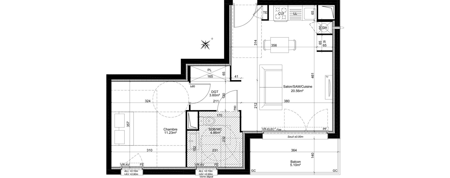 Appartement T2 de 40,25 m2 à Dreux Centre